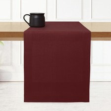 Linen Dark Red Table Runner 90