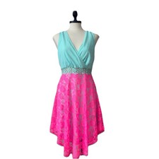 NWT boutique Aqua and hot pink