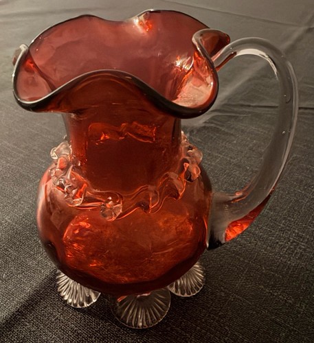 Damaged vintage cranberry - damaged,