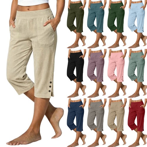 Ladies cotton linen buttons - ladies,