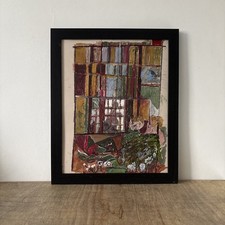 Abstract Oil & Mixed Media on Board Framed Portrait Painting D.O. Pitcher ‘08