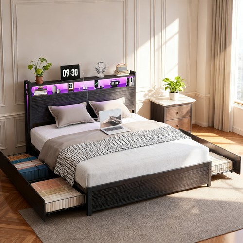 Platform bed with drawers - platform,