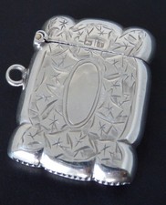 Antique Edwardian Sterling Solid Silver Vesta Case Birmingham 1910
