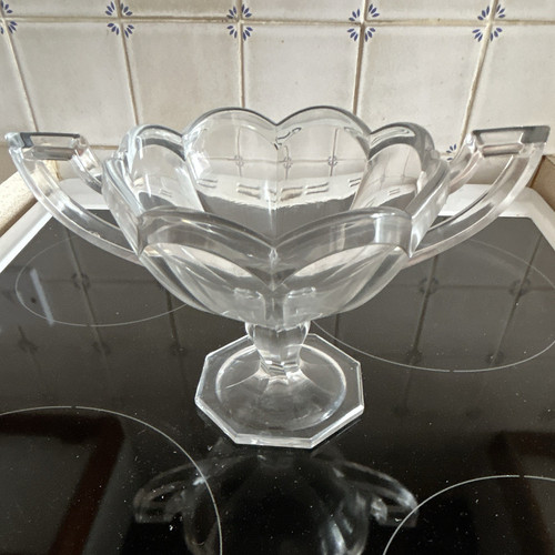 Clear glass pedestal bowl - glass,