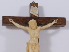 Vintage wooden crucifix wall - vintage,