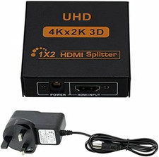 Multibao 2 Way HDMI Splitter, Aluminum Powered HDMI Switch Ver 1.4 HDCP Bypass, 