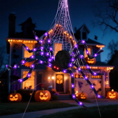 Giant halloween spider - halloween, web