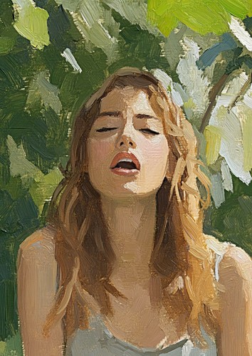Woman portrait oil painting - woman,