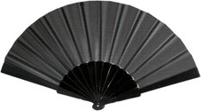 Black Plastic Ladies Folding Hand Summer Heat Cooling Decorative Fan UK Seller