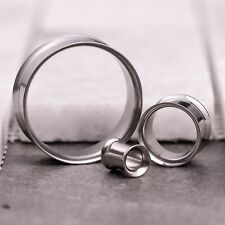 Silver Double Flared Stainless Steel Tunnel  / Plug / Gauge