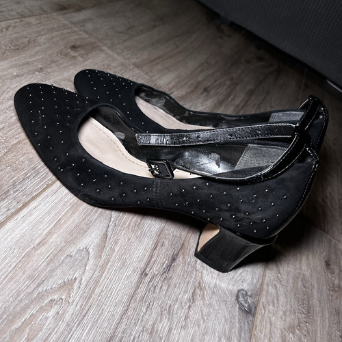 Clarks black suede studded - clarks,