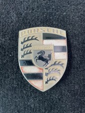 Early 911 F Model Replica Bonnet Badge With Patina. Orange Bars Faded.