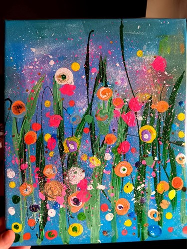 Abstract textured painting - textured,