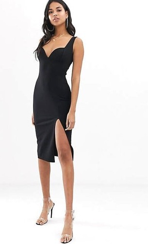 Boohoo sweetheart plunge midi - sweetheart,