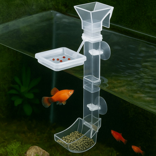 Acrylic fish tank feeding tube - tank,