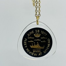 1977 Fleet Review at Spithead Royal Navy Commemorative Fob Pendant Necklace
