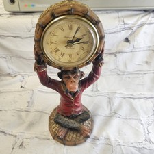 vintage desk clock monkey