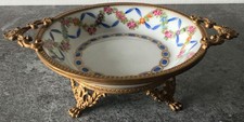 LIMOGES PEINT MAIN GIROUD SWEET or CANDY BOWL Handled Dish