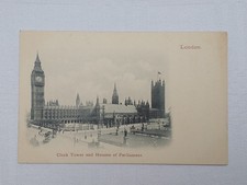 Vintage Early Undivided Back Postcard - London Clock Tower Houses of Parliament