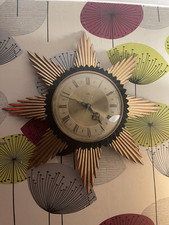 Metamec  Starburst Mid Century Modern Clock  Fully Working Condition