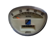 Vespa Speedometer Clamshell 80 MPH – Fits Rally 180/200, Super, Primavera, white