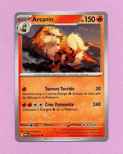 Pokemon 059 165 arcanine pv150 - pokemon,