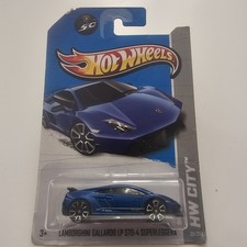 Hot Wheels Lamborghini Gallardo LP 570-4 Superleggera Blue Hw City Long Card
