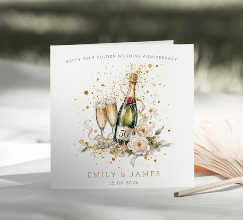 50th golden wedding - golden,