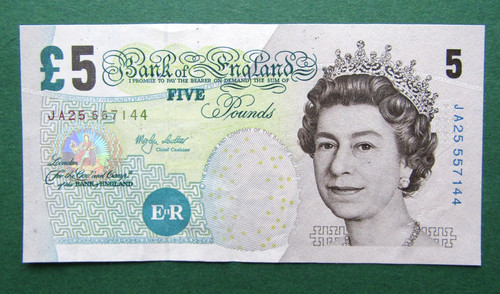 Bank england five pound - of, £5