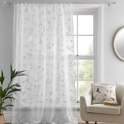 Voile net curtain panel - net, 100%