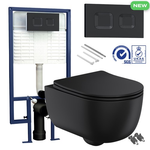 Black wall hung toilet shape - black,