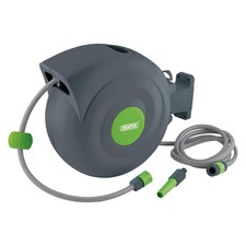 Draper 15046 Garden Hose Reel 20m Auto Retractable Wall Mounted Outdoor Hosepipe