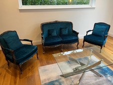 3-Piece Blue Velvet French