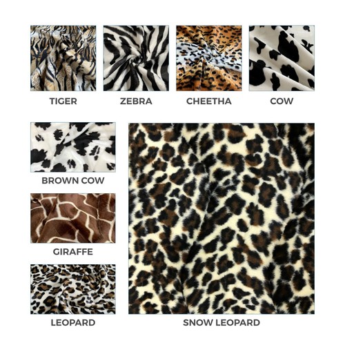 Faux fur fabric animal print - faux,