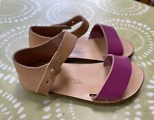 Lovely Zara Toddler girls leather sandals. Size 22/23. Pink & tan. Party/ summer