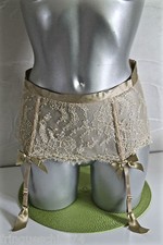 Lace Silk Gold Garter Belt