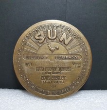 Vintage Brass Belt Buckle Elvis Presley Sun Records "Good Rockin Tonight"
