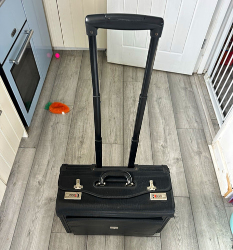 Black faux leather trolley - faux,