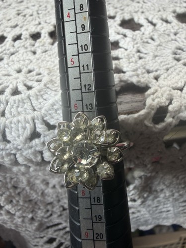 Silver tone crystal rhinestone - silver,
