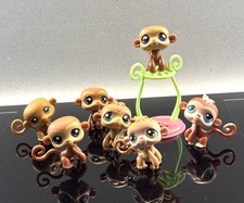 Hasbro Littlest Pet Shop 7 Monkey Bundle #56 #57 #267 #304 & Jungle Gym VGC