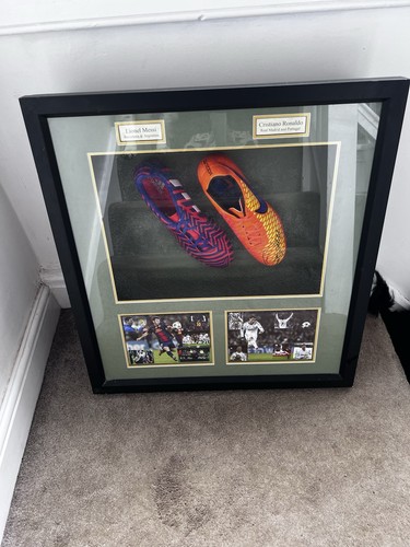 Framed signed football boots - framed,