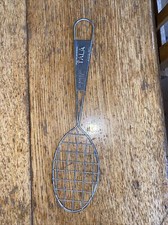 Vintage Wire Flat Beater Whisk Strainer Soldered Primitive Rustic 10 1/2 In Long