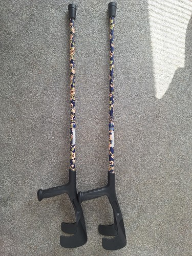 Floral design pair crutches - floral,