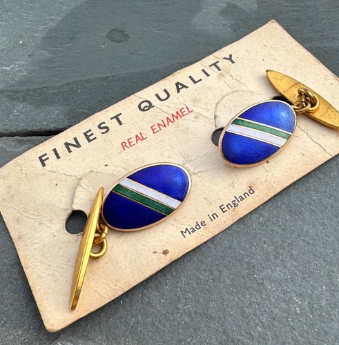 Vintage enamel cufflinks - enamel,