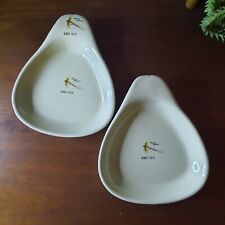 Pair Of Stoneware Trinket Trays Dry Fly 'Sherry Spinner' Langley Made in England