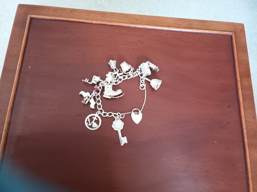 Silver charm bracelet - charm,
