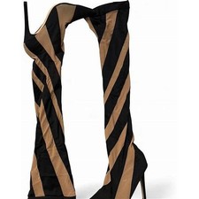 Over the knee striped thigh - over-the-knee,
