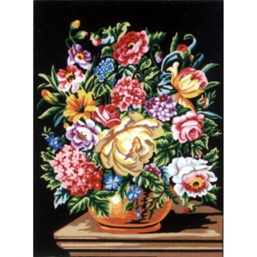 Gobelin flowers vase - flowers, in