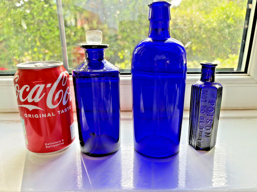 Antique cobalt blue ribbed - antique,