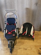 Mamas And Papas Baby Doll Mimi Fabric Twin Double Pushchair & Bouncy Chair GC
